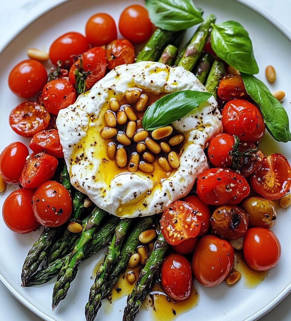 Asparagus Tomato Salad with Burrata Cheese