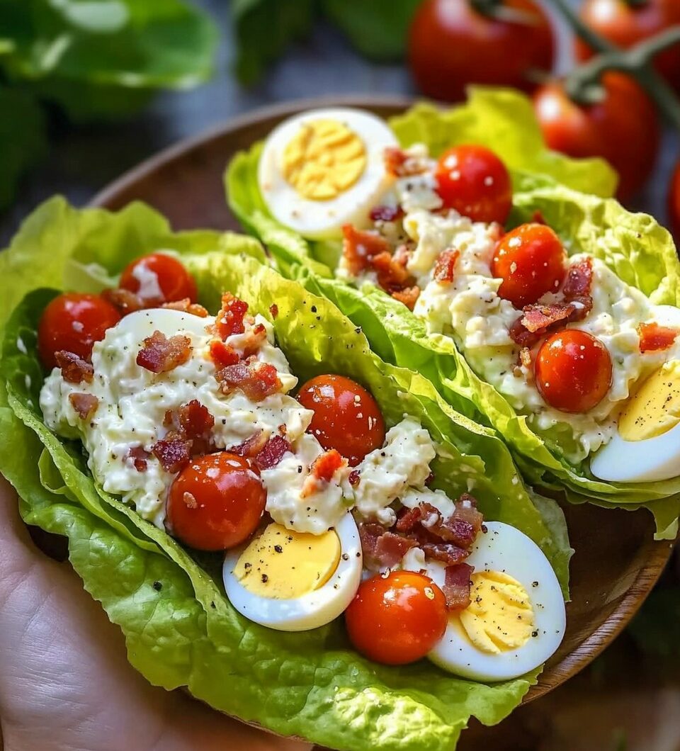 BLT Egg Salad Lettuce Wraps
