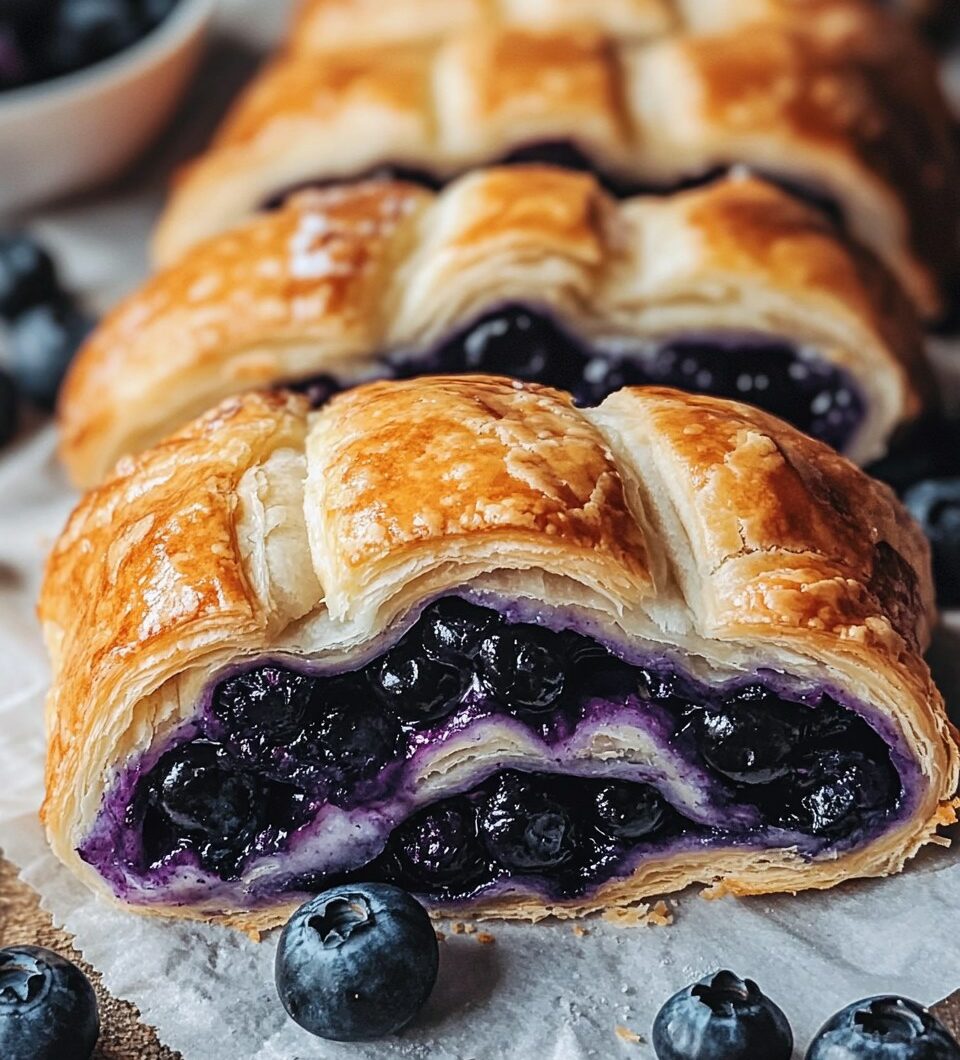 Blueberry Puff Pastry Braid