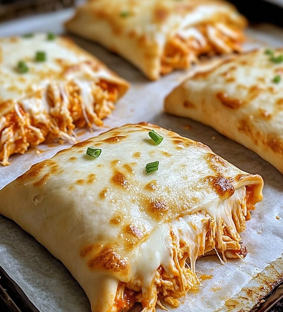 Ooey-Gooey Buffalo Chicken Pizza Pockets