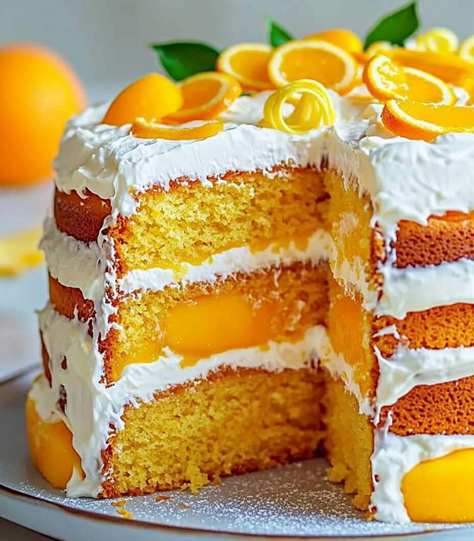 Orange Mango Cream Layer Cake