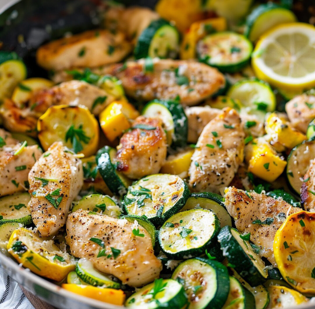 Lemon Herb Chicken with Zucchini and Squash