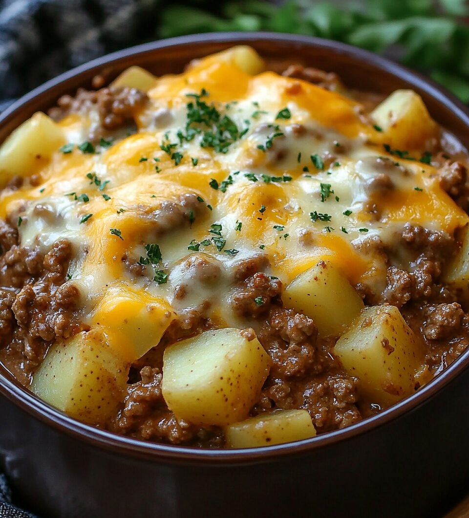 Slow Cooker Hamburger Potato Casserole