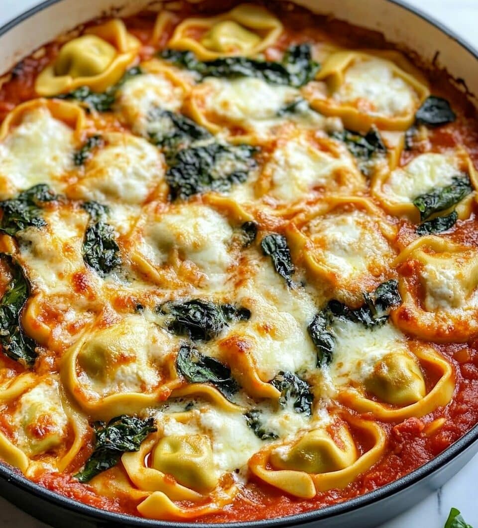 One-Pot Spinach and Ricotta Tortellini Bake