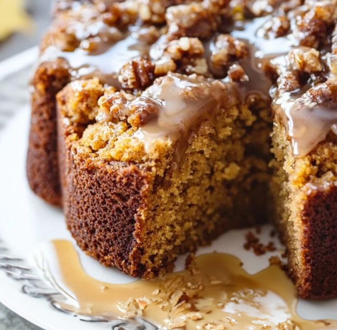 Pumpkin Coffee Cake with Maple Glaze