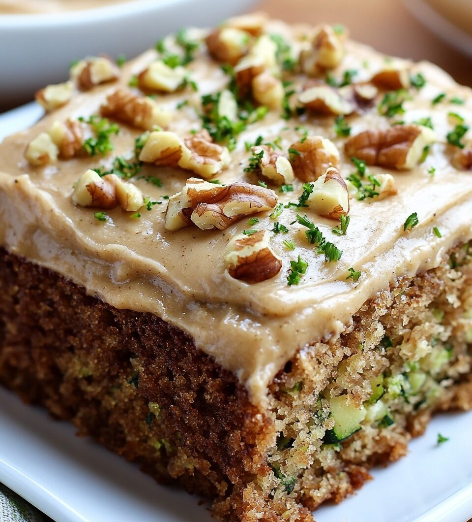 Zucchini Cake with Cinnamon Cream Cheese Frosting