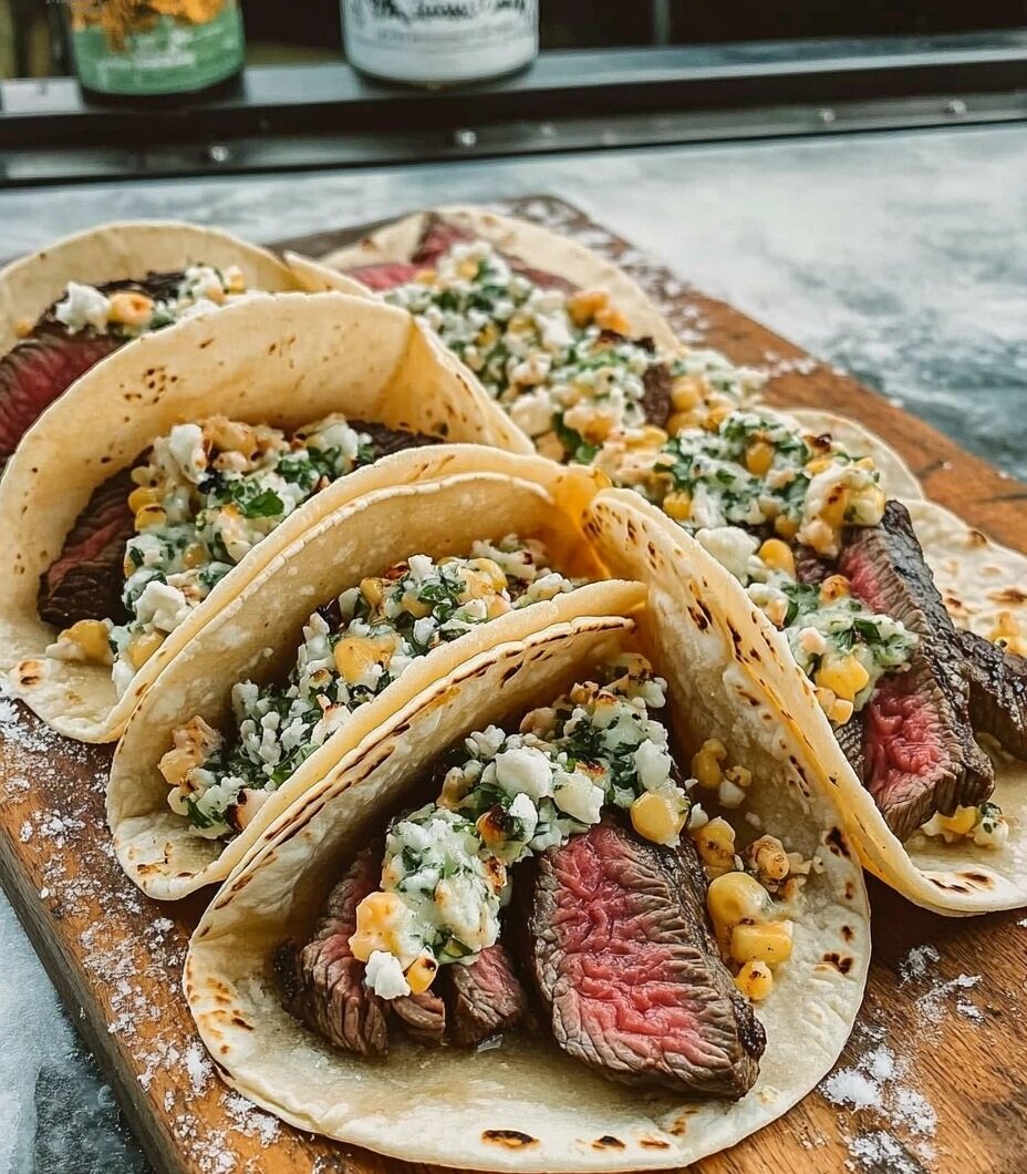 Grilled Steak Elote Tacos
