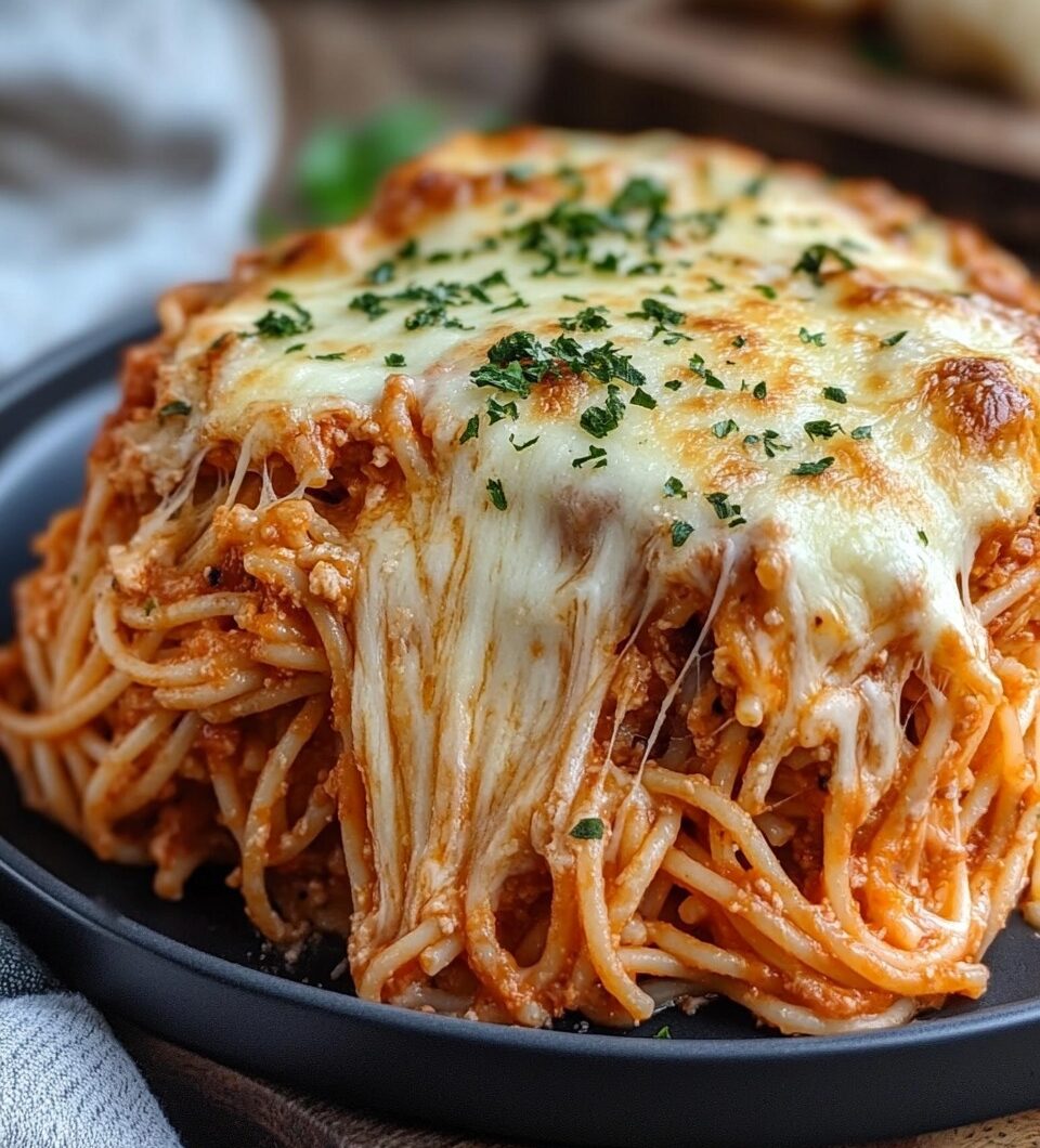 Baked Cream Cheese Spaghetti Casserole