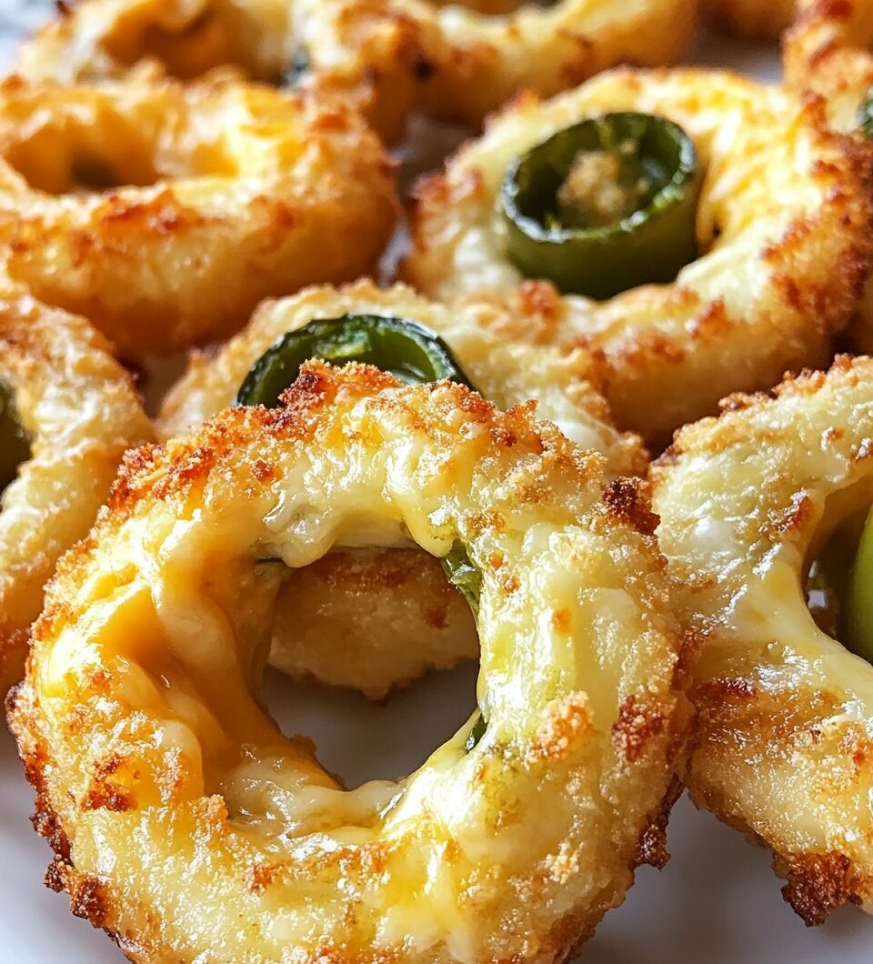 Cheesy Jalapeño Popper Onion Rings