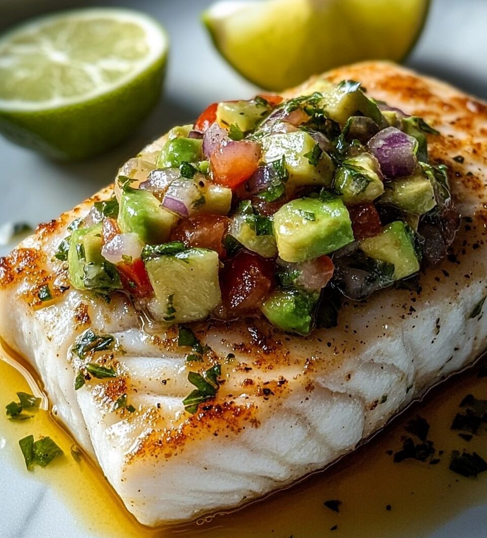 Coconut Lime Fish with Avocado Salsa