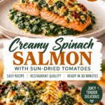 Lemon Garlic Sea Bass Recipe with Creamed Spinach
