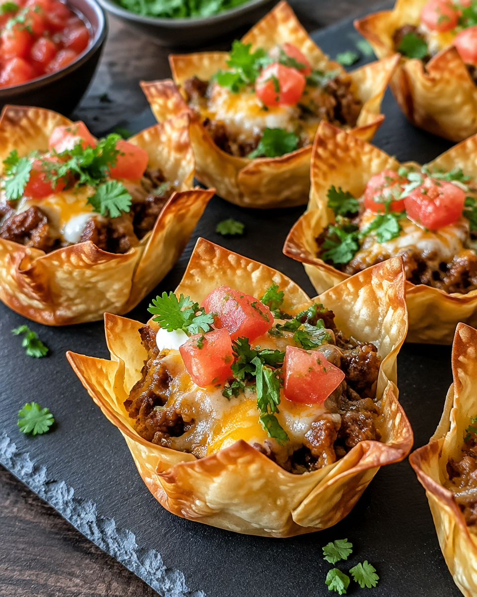 Wonton Taco Cups