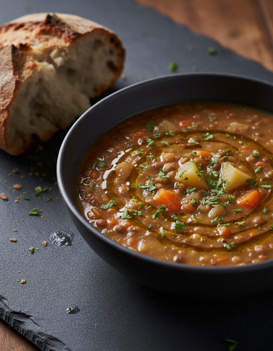 Hearty Lentil And Potato Soup