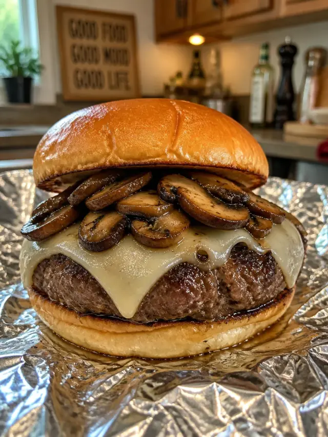 Mushroom And Swiss Burger Foil Packets