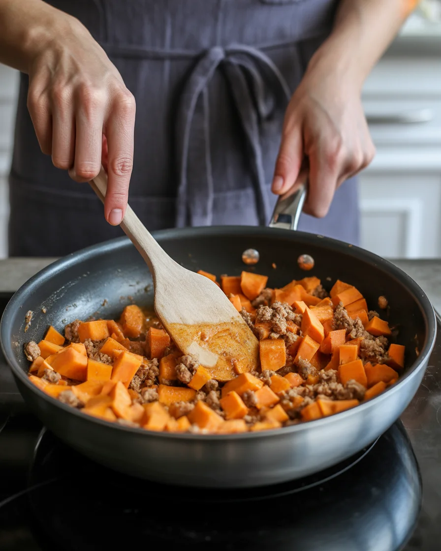 Cozy Ground Turkey Sweet Potato Skillet