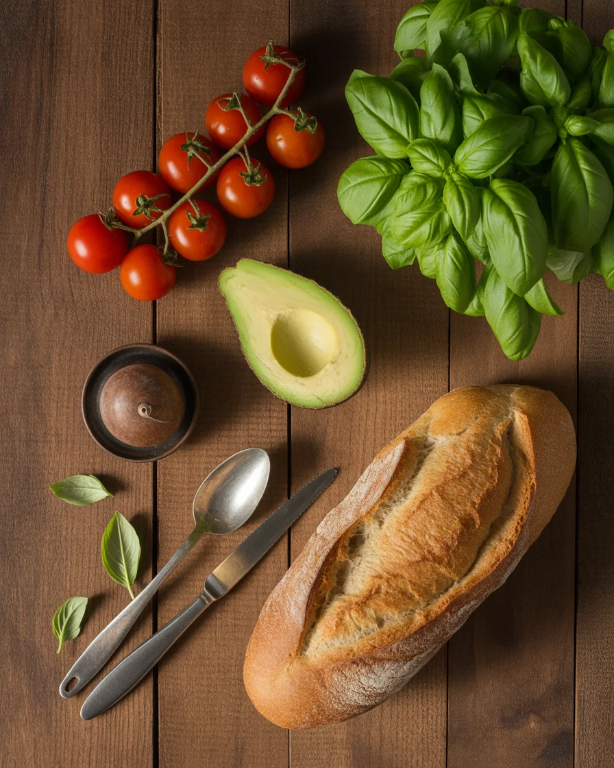 Avocado, Tomato, and Basil Bruschetta