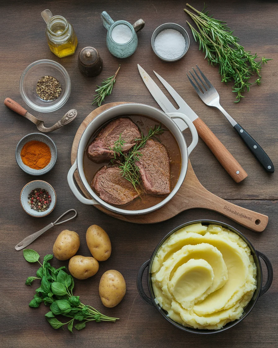 Pot Roast over Mashed Potatoes