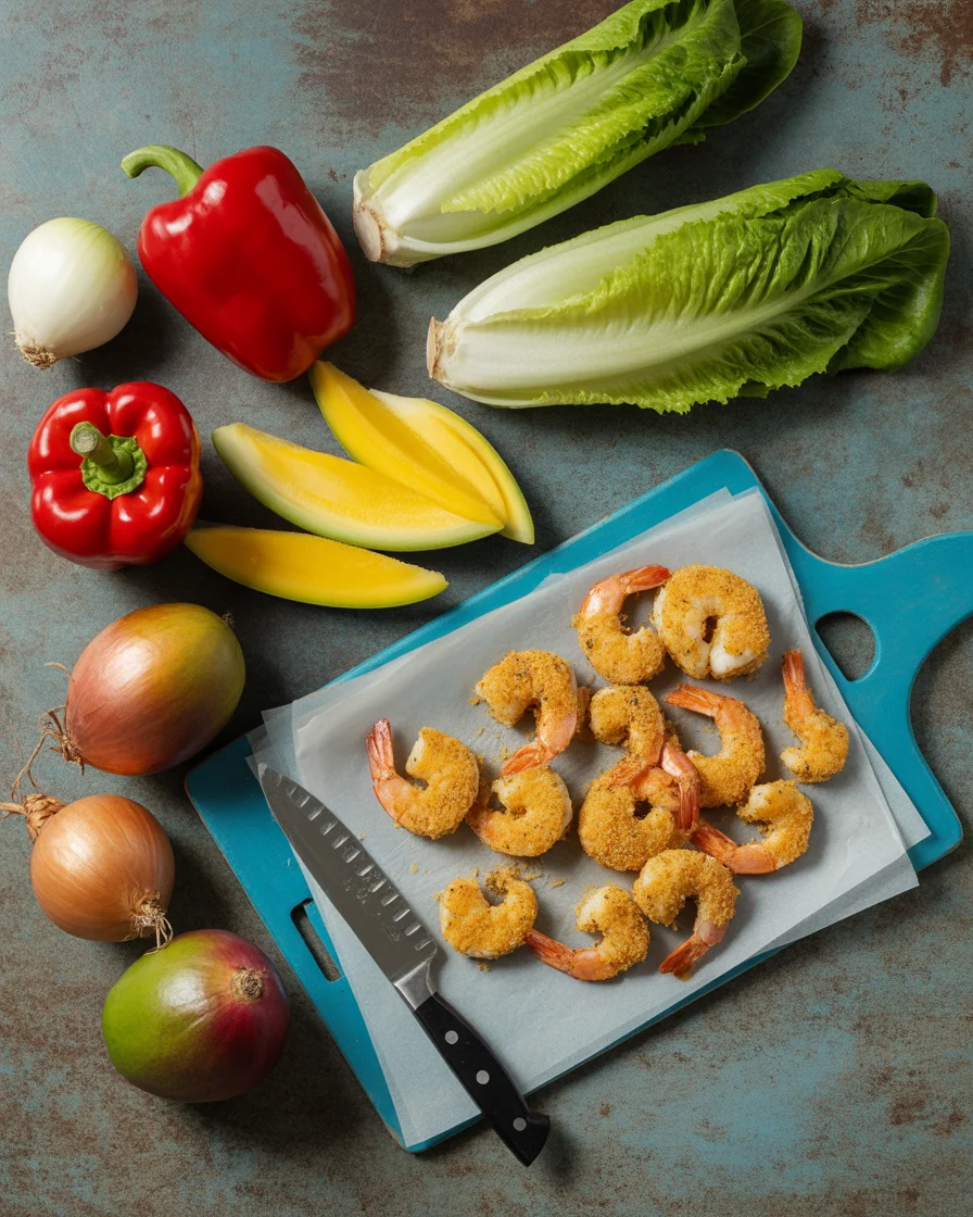Sweet Chili Pineapple Shrimp Lettuce Wraps