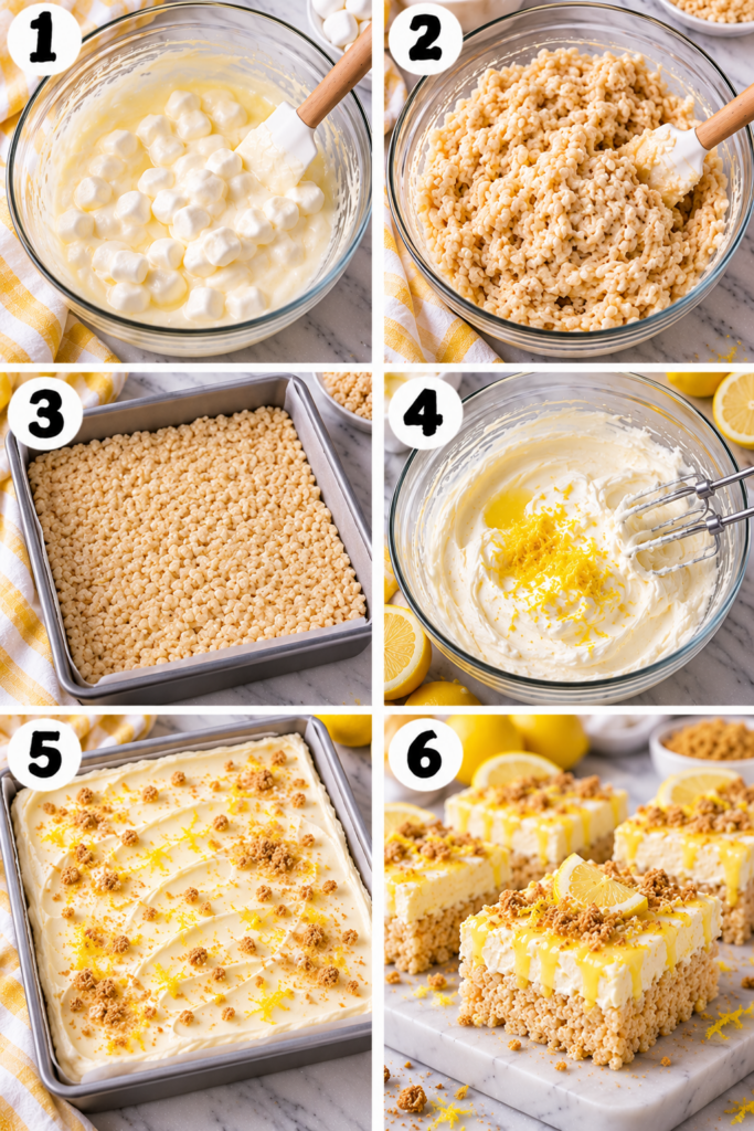 No-Bake Lemon Cheesecake Rice Krispie Treats