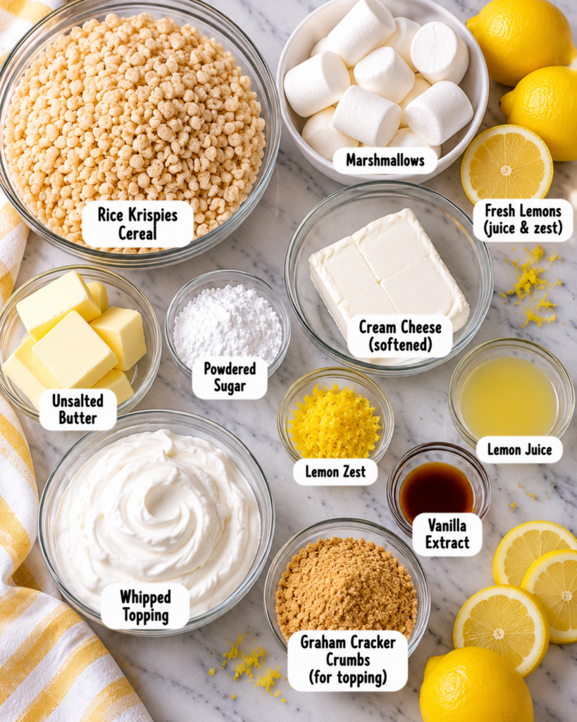 No-Bake Lemon Cheesecake Rice Krispie Treats