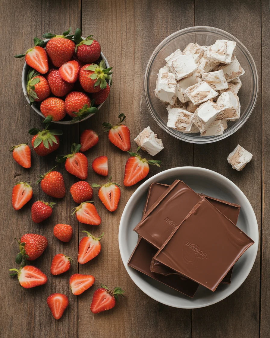 Strawberry Nougat Chocolate Bars