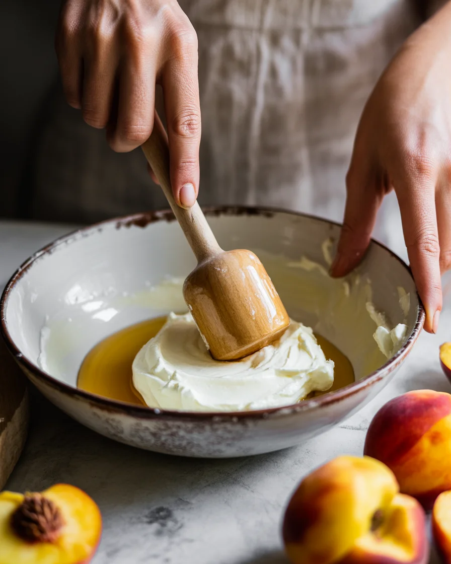 Honey Peach Cream Cheese Cupcakes
