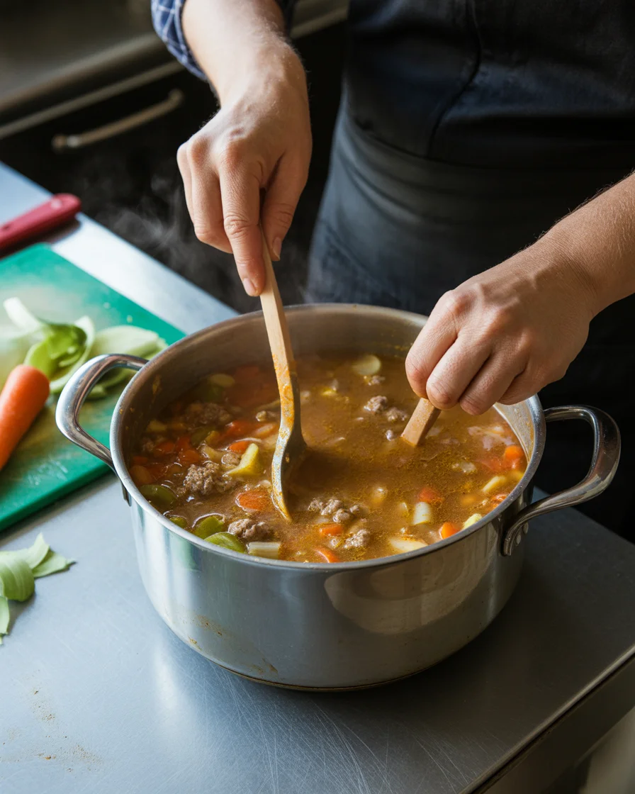 GRANDMA'S HAMBURGER VEGETABLE SOUP