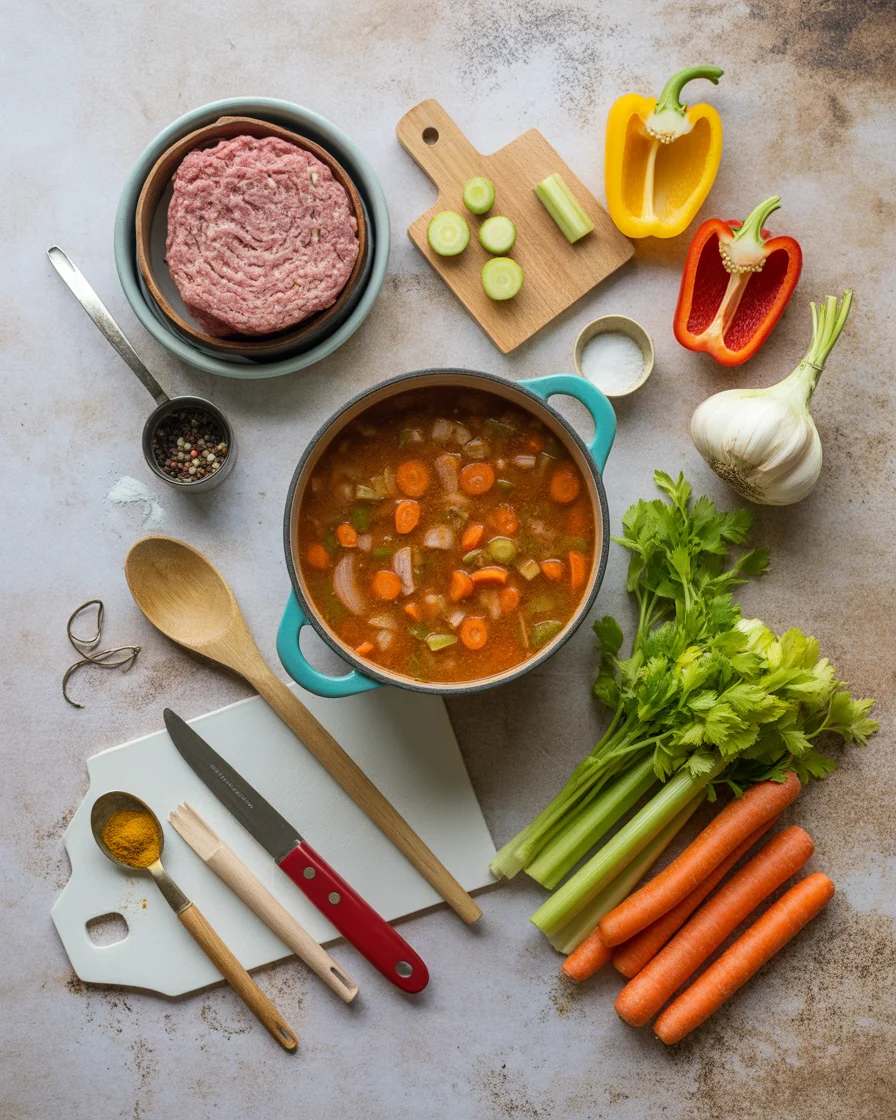 GRANDMA'S HAMBURGER VEGETABLE SOUP