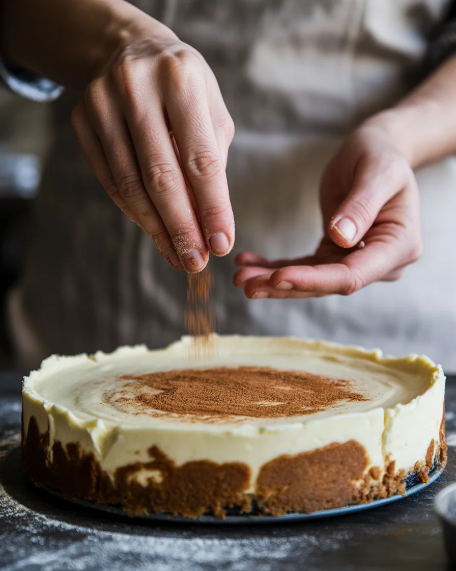 Cinnamon Roll Cheesecake with Cream Cheese Frosting
