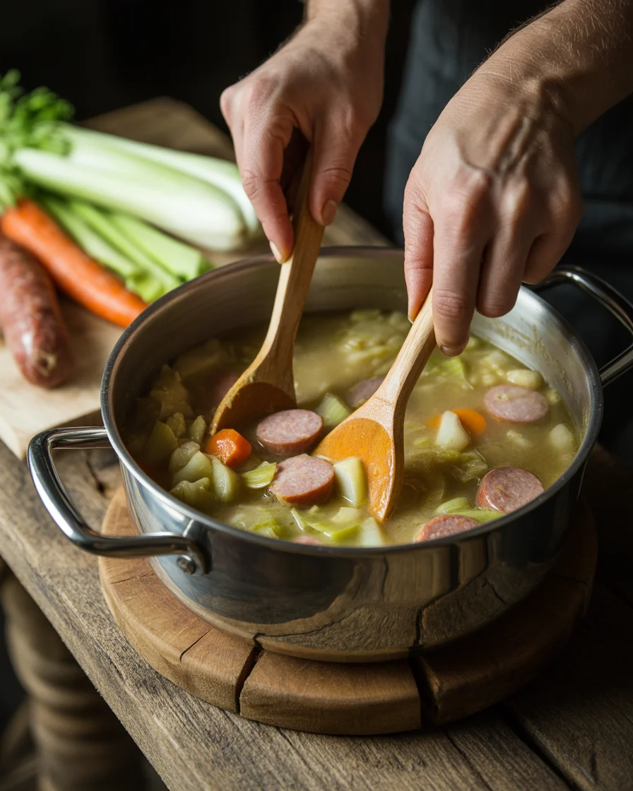 Kielbasa Cabbage Potato Soup