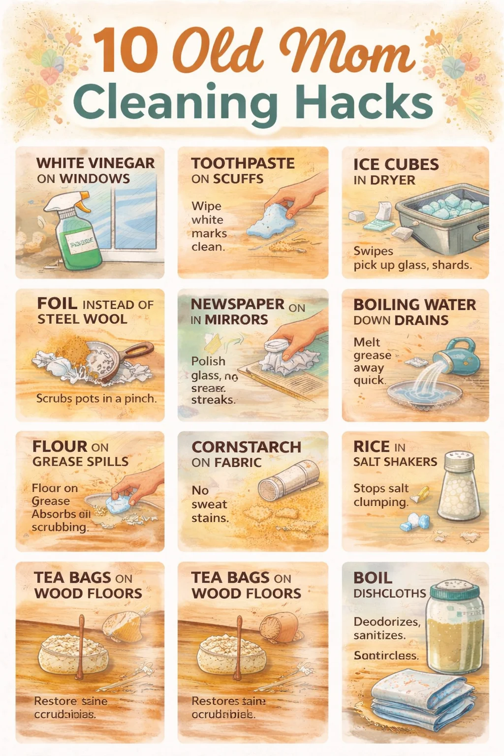 10 Old Mom Cleaning Hacks You Won’t Find on the Bottle