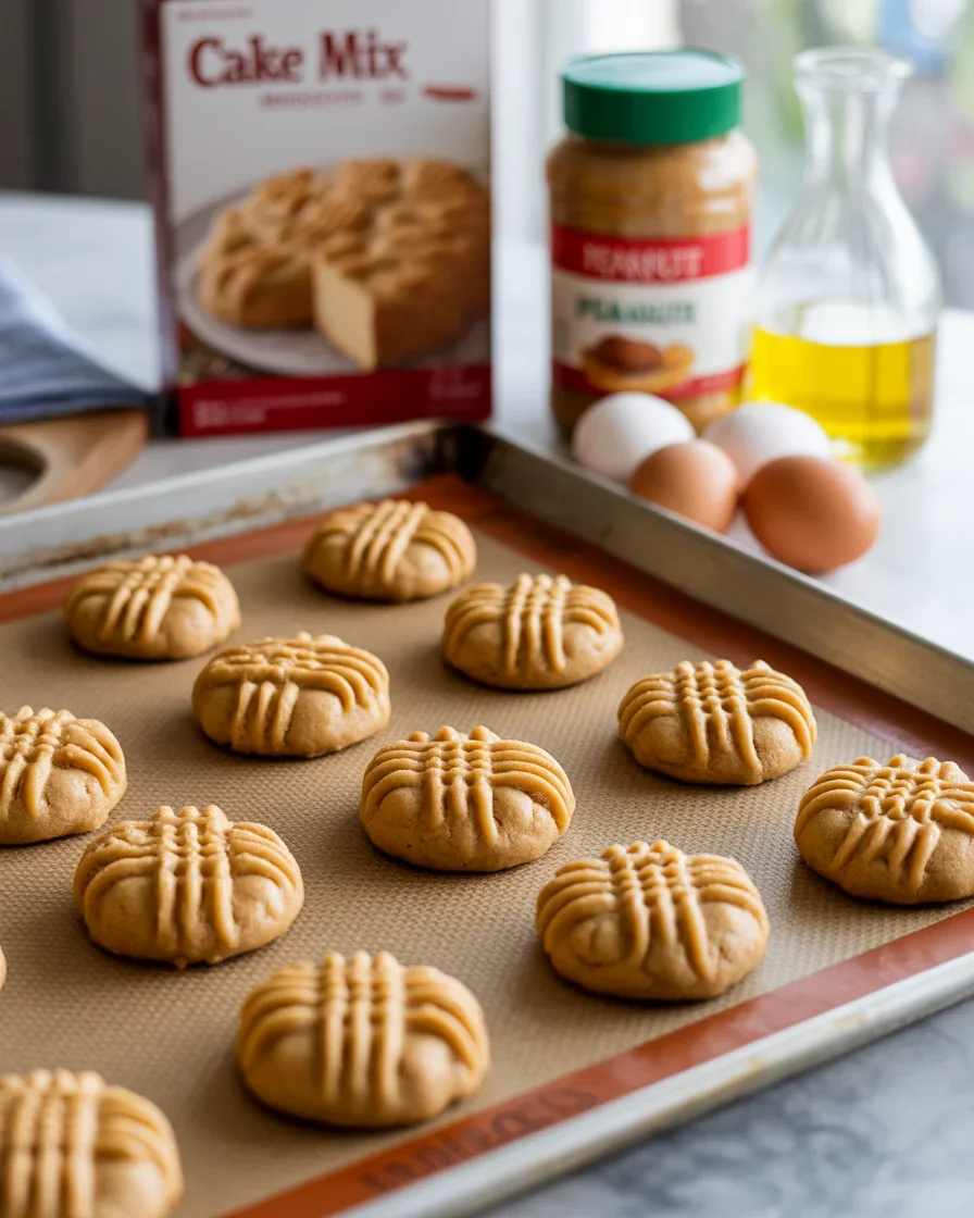 4-INGREDIENT CAKE MIX PEANUT BUTTER SOFT COOKIES