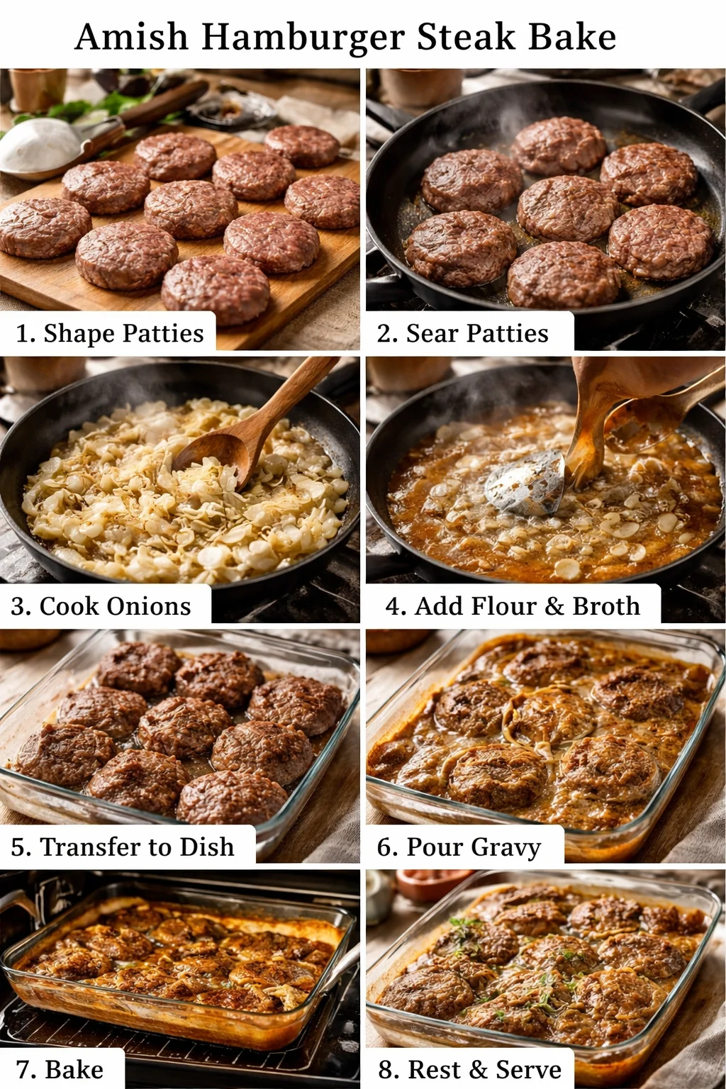Amish Hamburger Steak Bake Recipe