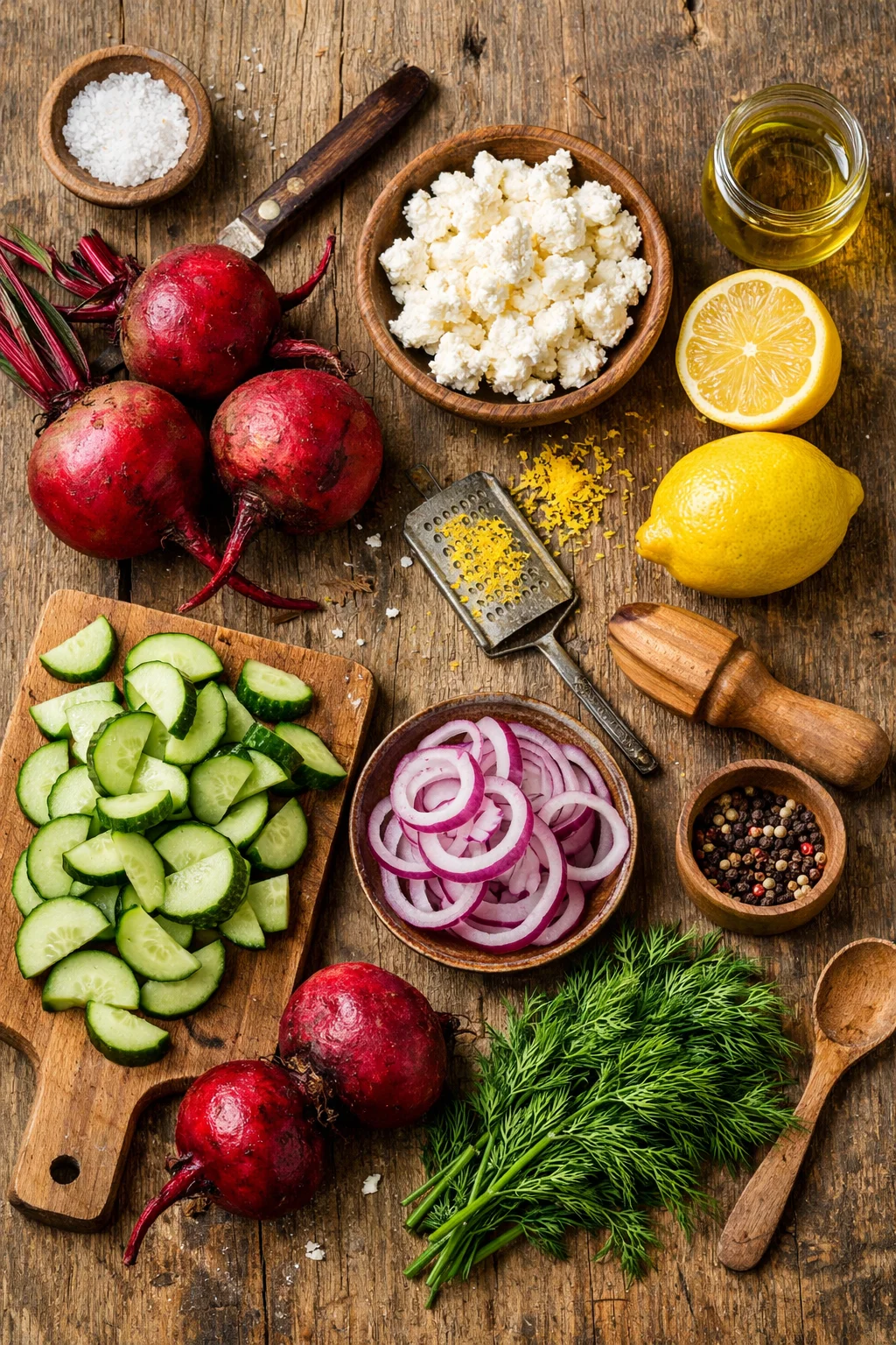 Beet Salad with Feta and Cucumber