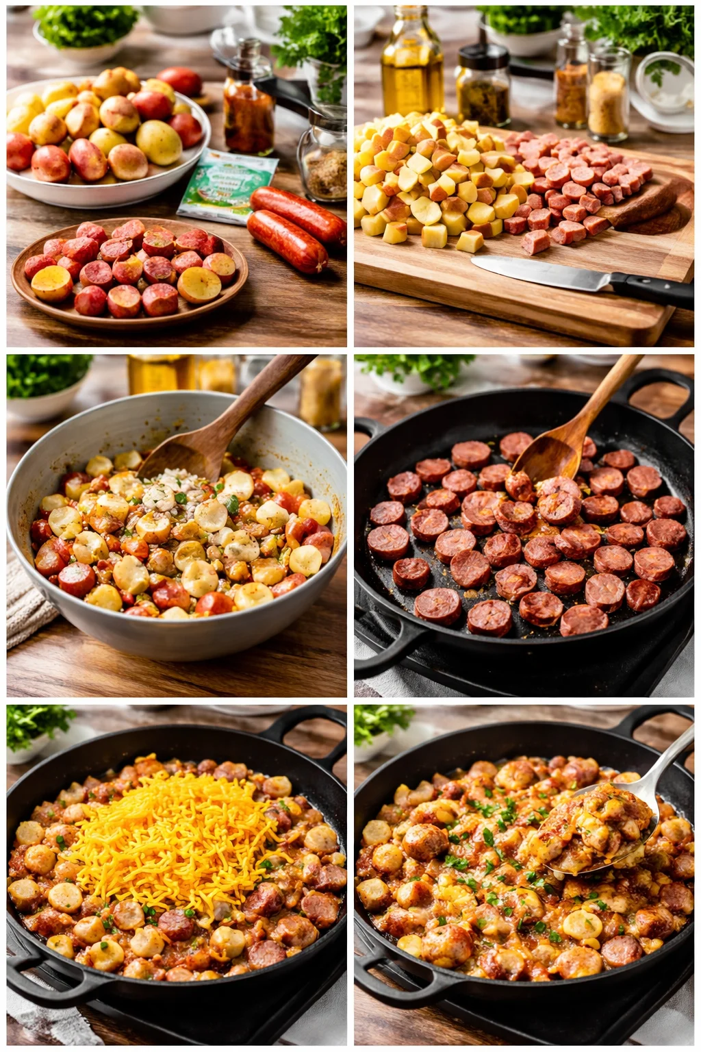 Cheesy Ranch Potatoes and Smoked Sausage