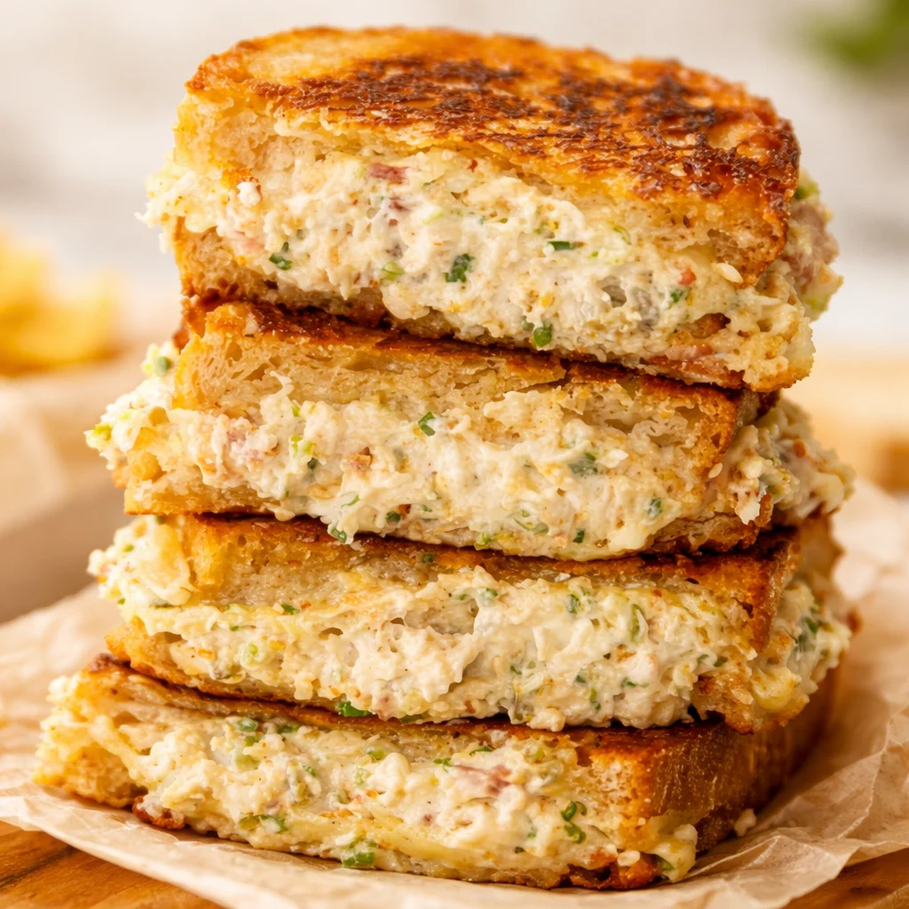 Delicious Chicken Melt Sandwich with creamy filling and melted cheese