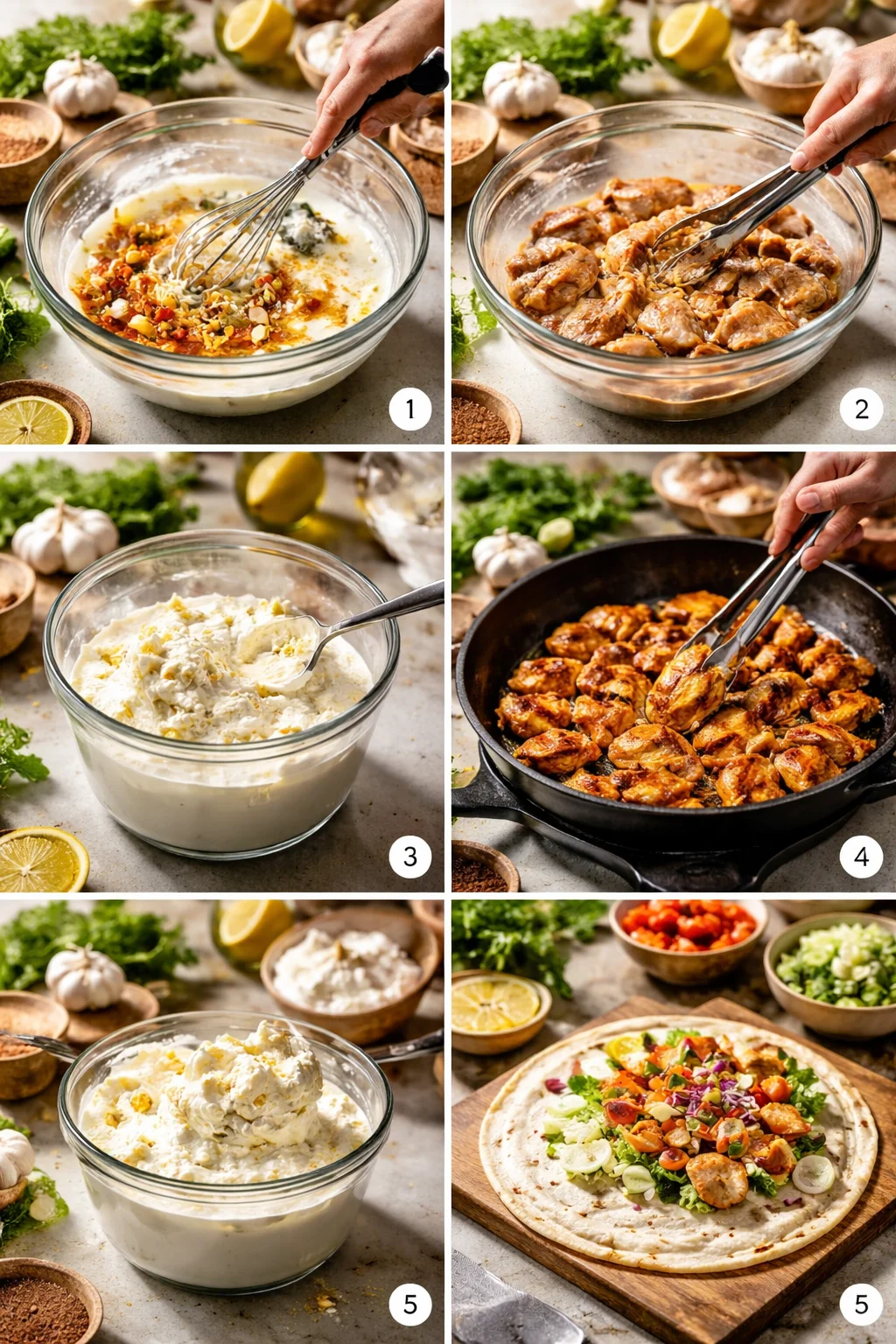 Chicken Sharwama Wrap with garlic sauce