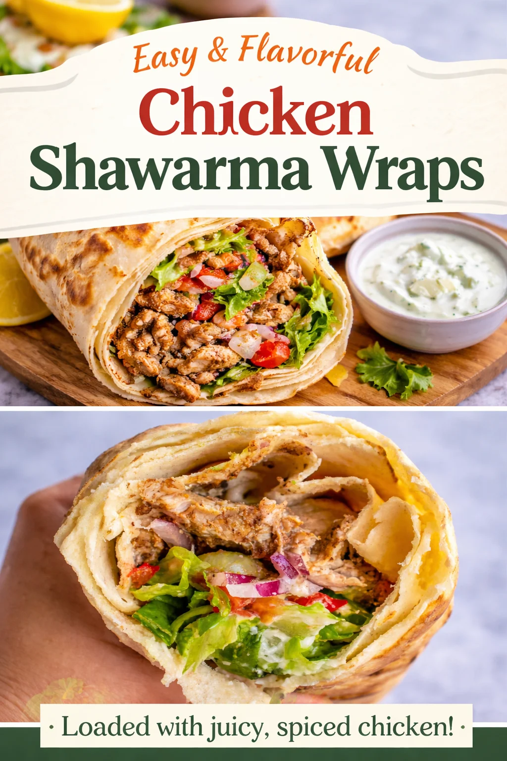 Chicken Sharwama Wrap with garlic sauce