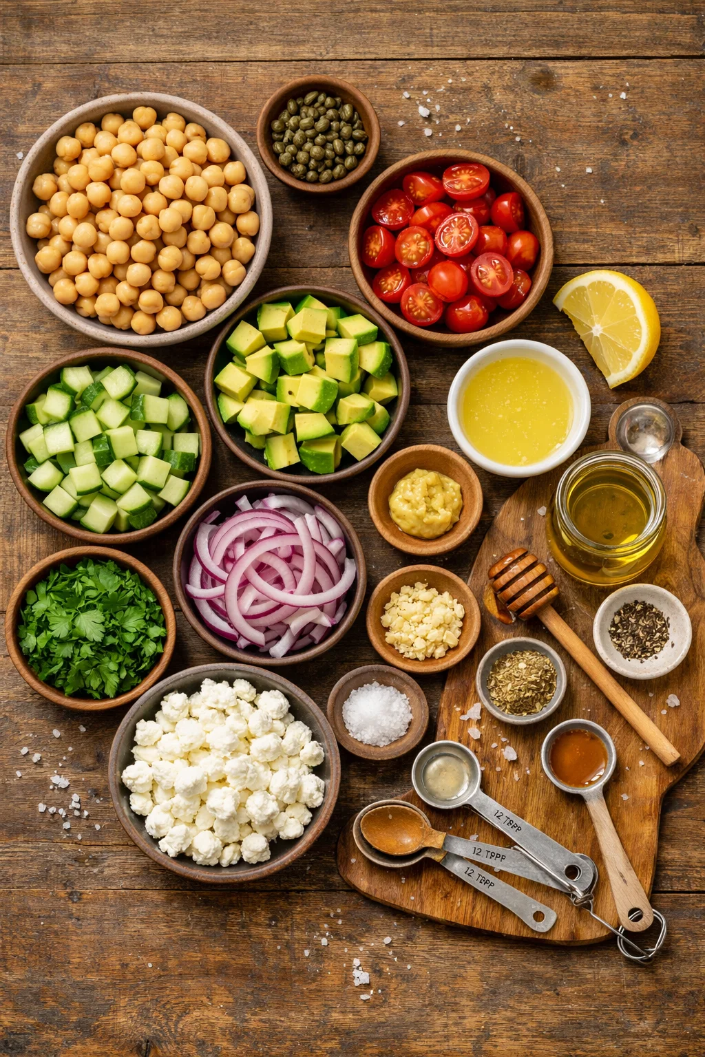 Chickpea Feta Avocado Salad