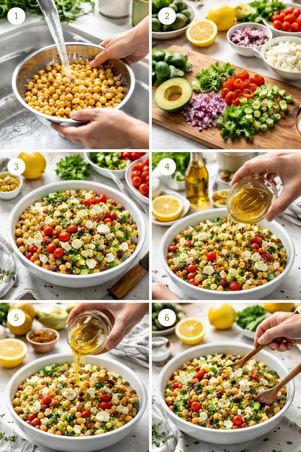 Chickpea Feta Avocado Salad