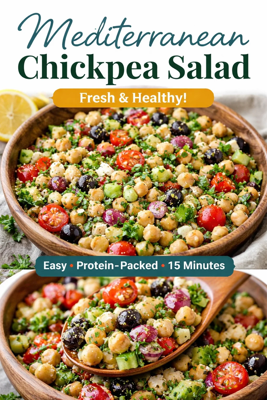Chickpea Feta Avocado Salad