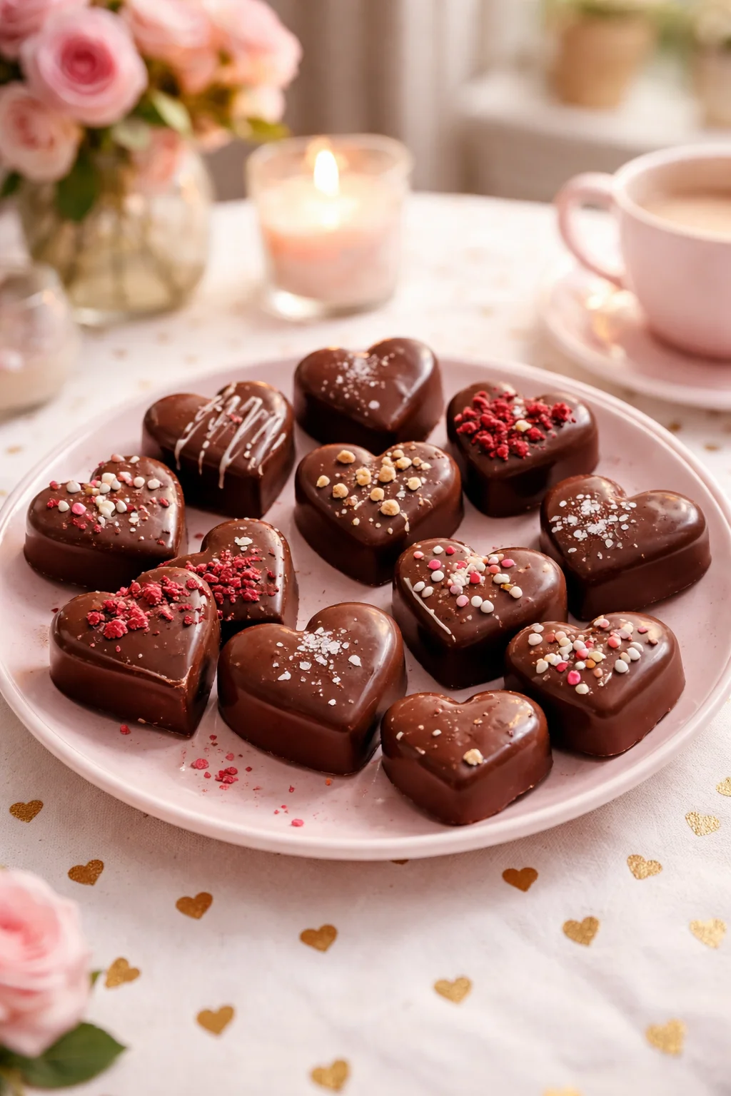 Chocolate Covered Peanut Butter Hearts