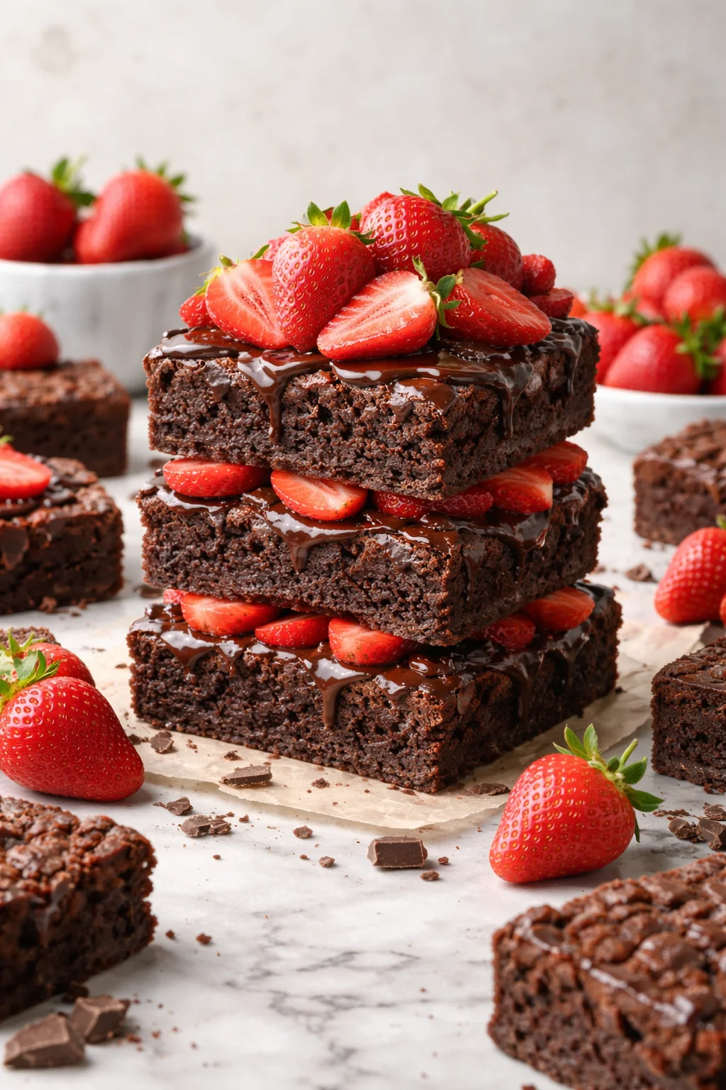 CHOCOLATE COVERED STRAWBERRY BROWNIES!
