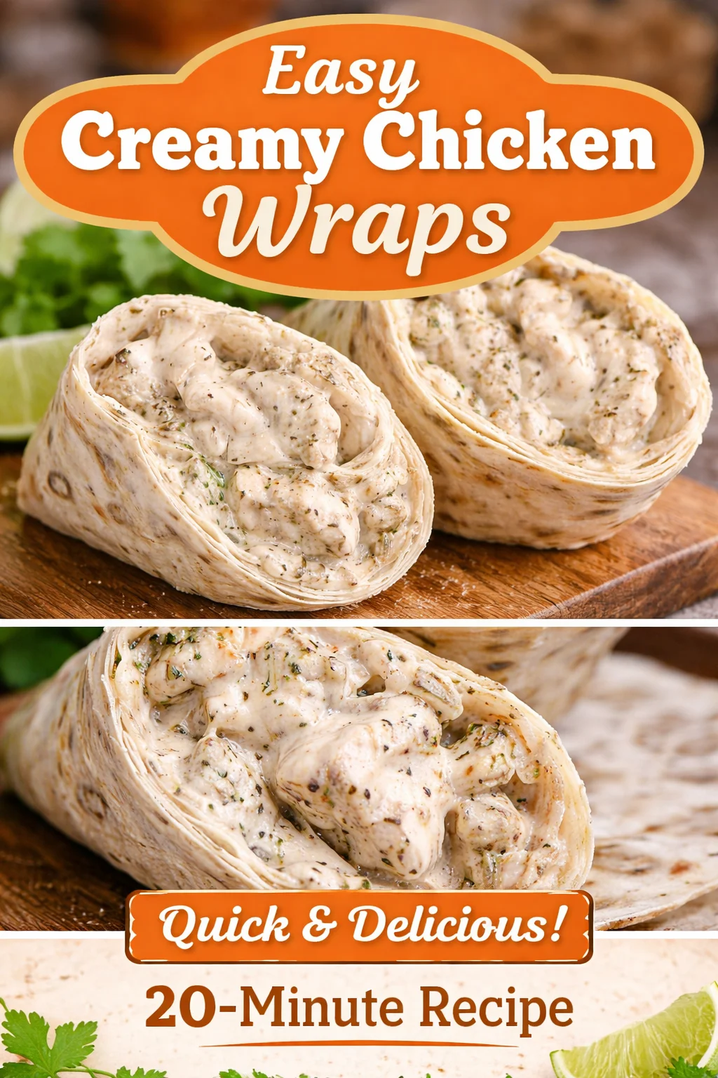 Cozy Cheesy Garlic Chicken Wraps