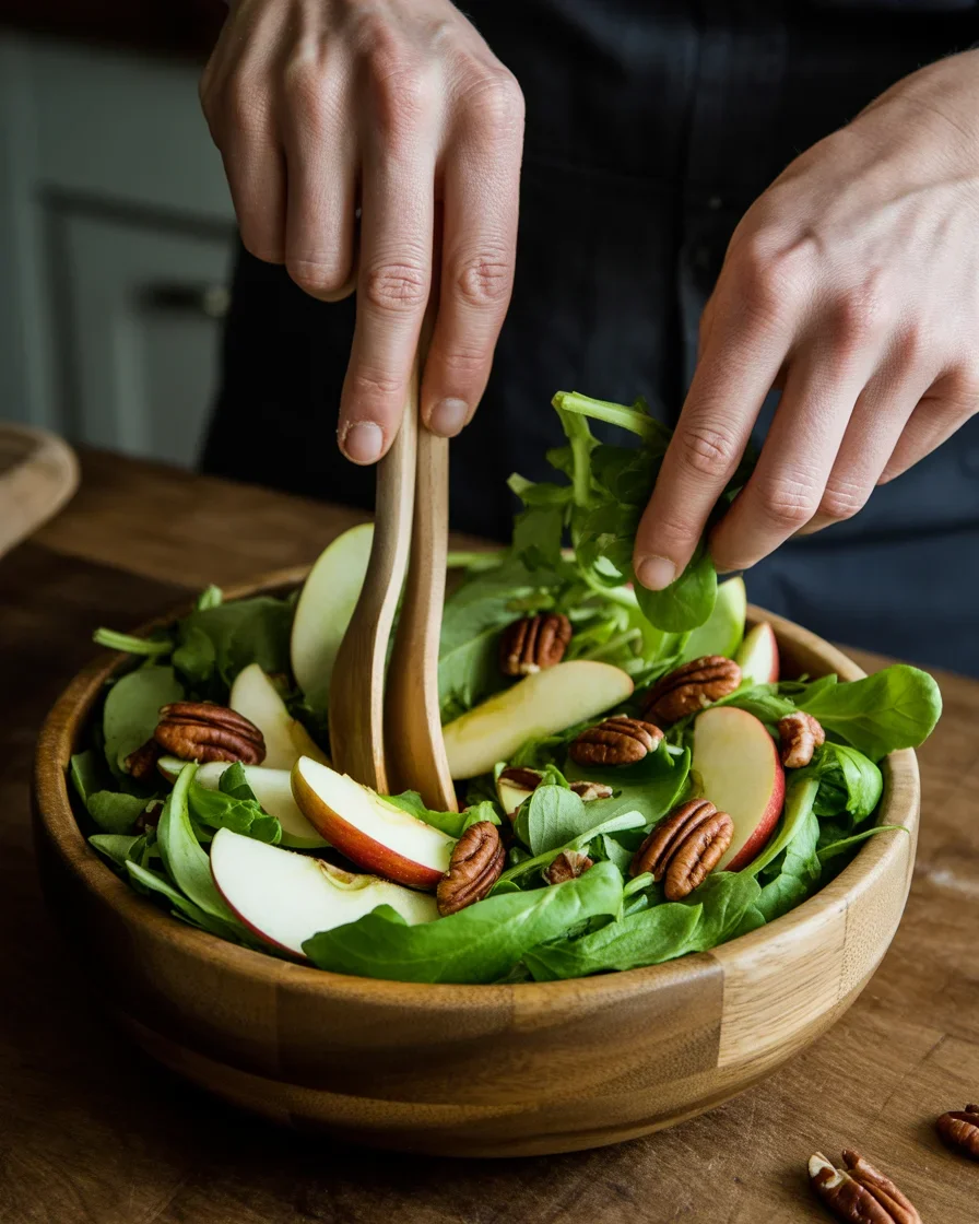 Crisp Apple Pecan Salad with Tangy Apple Cider Vinaigrette