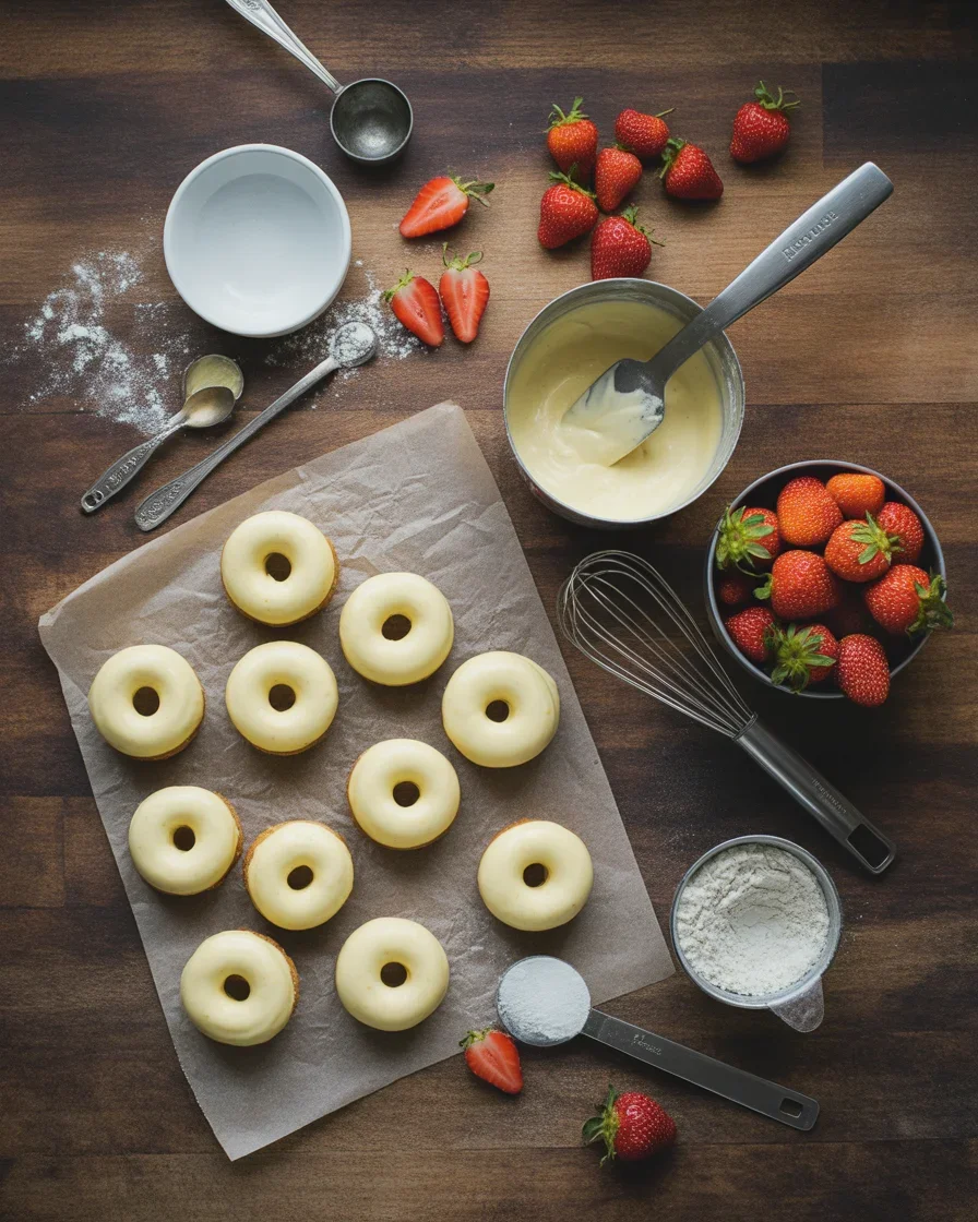Delightful Strawberry Cheesecake Filled Donuts