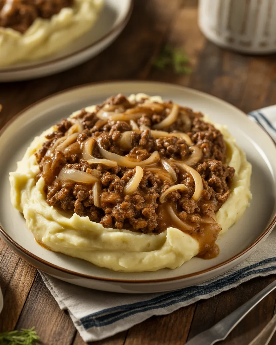 Easy Ground Beef and Gravy Over Mashed Potatoes