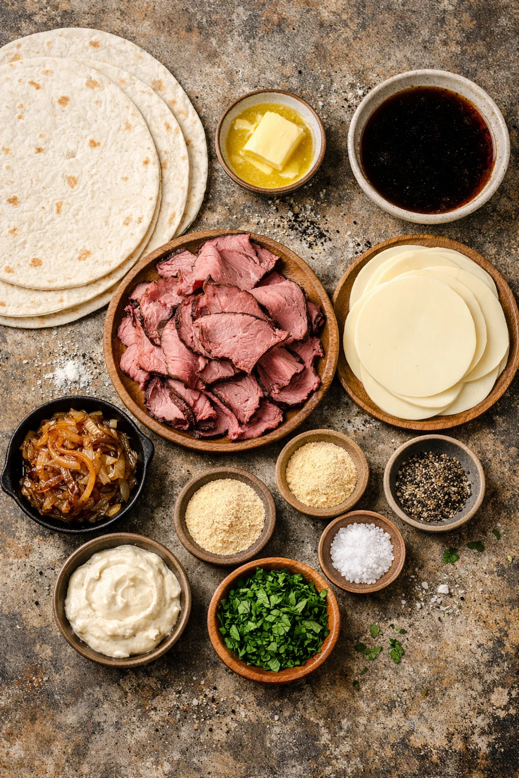 French Dip Tortilla Roll Ups