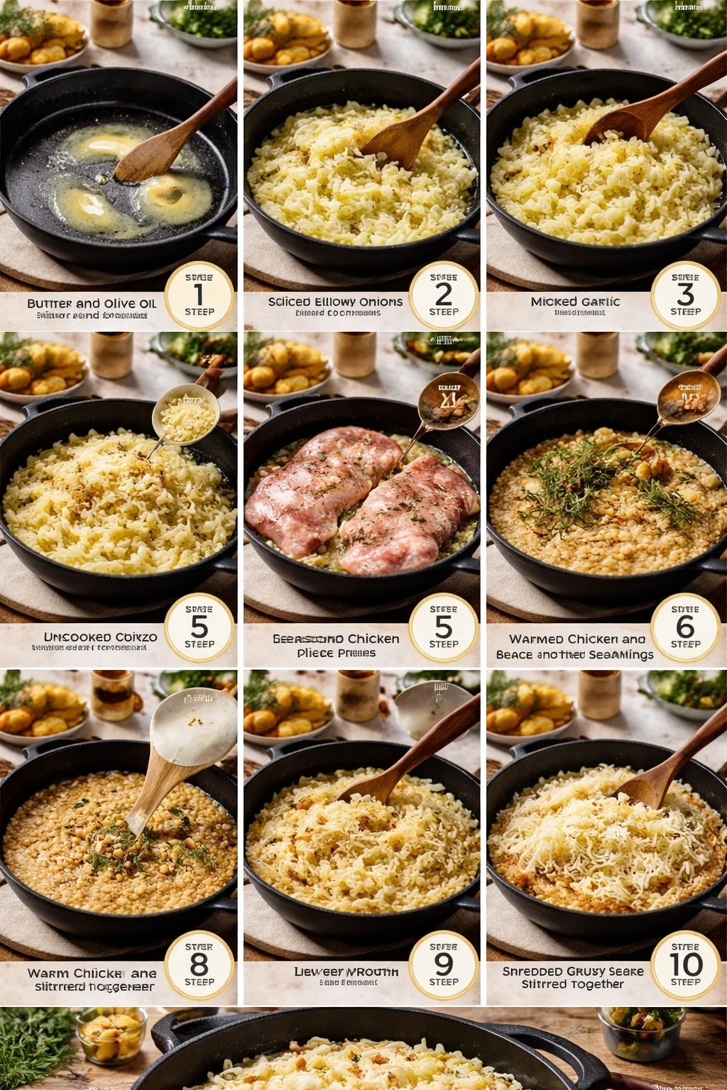 French Onion Chicken Orzo Casserole