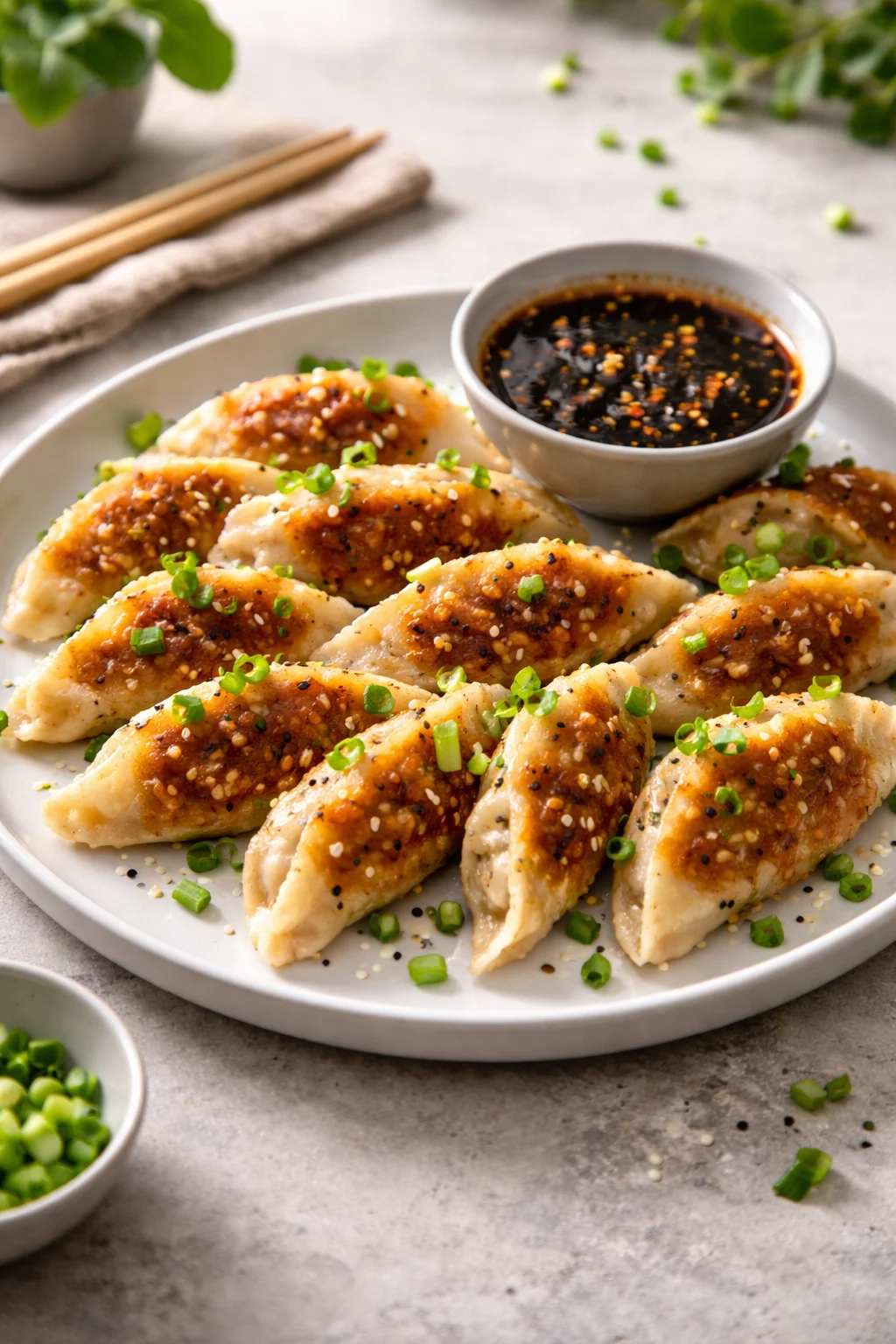 Garlic Ginger Chicken Potstickers